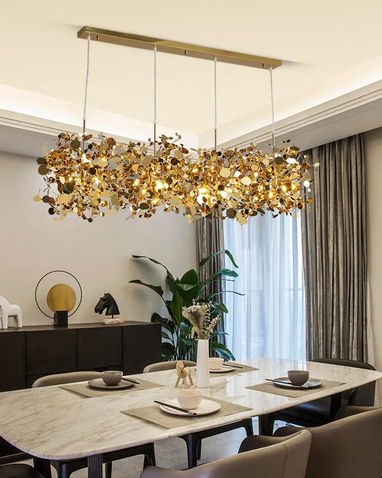Lustre Suspendu Nuage Doree brillant