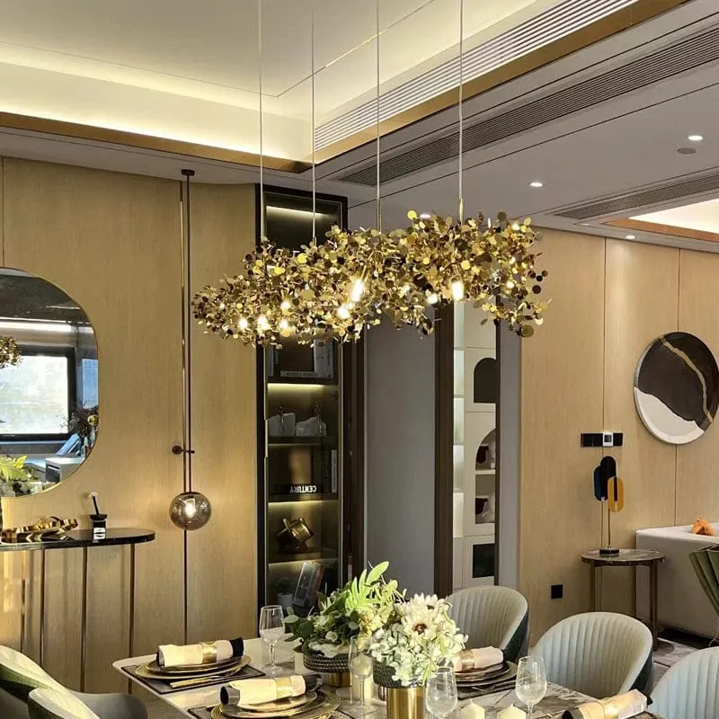 Lustre Suspendu Nuage Doree brillant