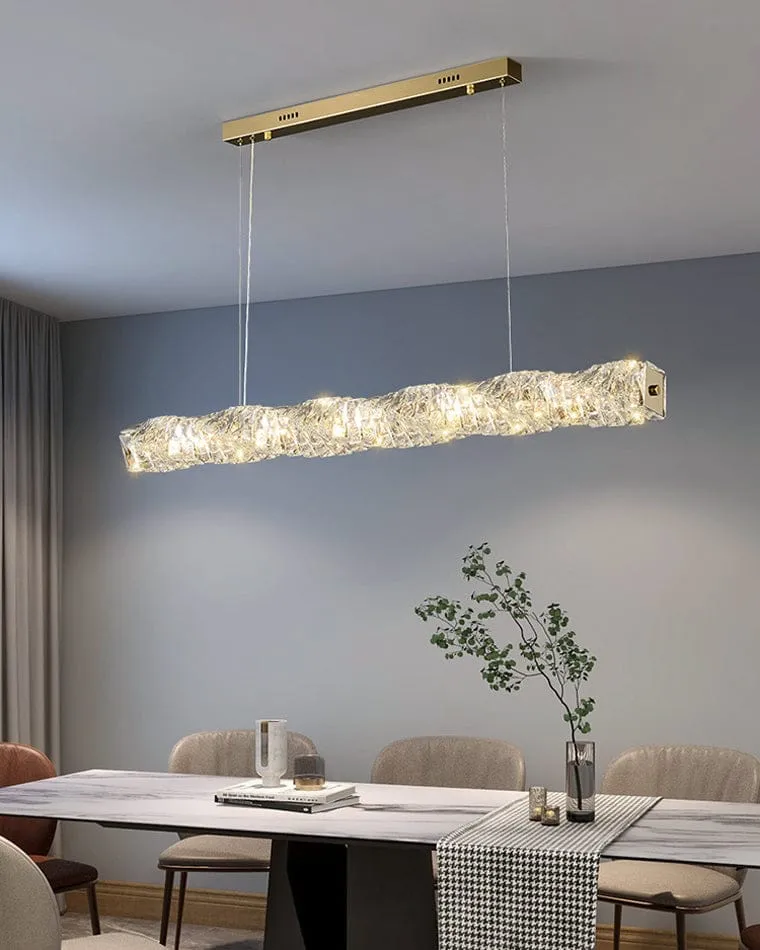 Long Lustre Suspension LED en Verre Haut de Gamme