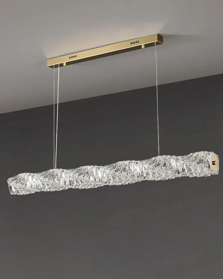 Long Lustre Suspension LED en Verre Haut de Gamme