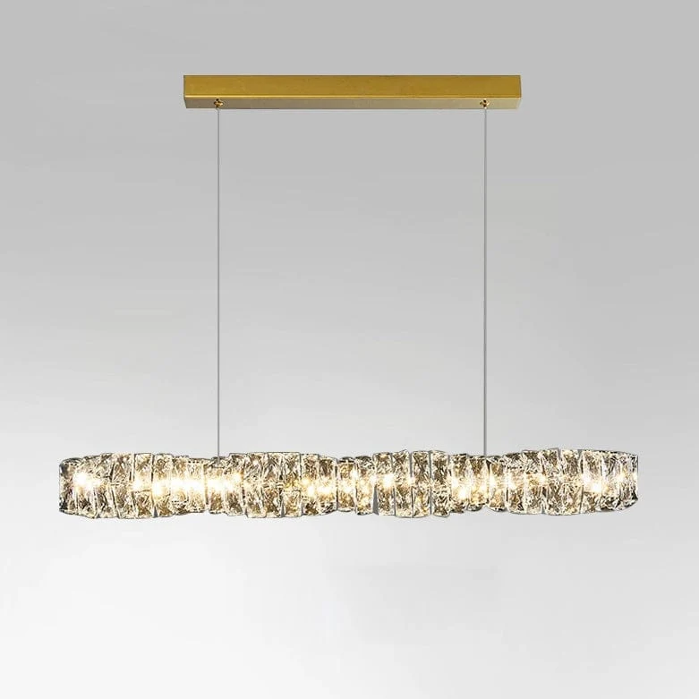 Long Lustre Suspension LED en Verre Haut de Gamme