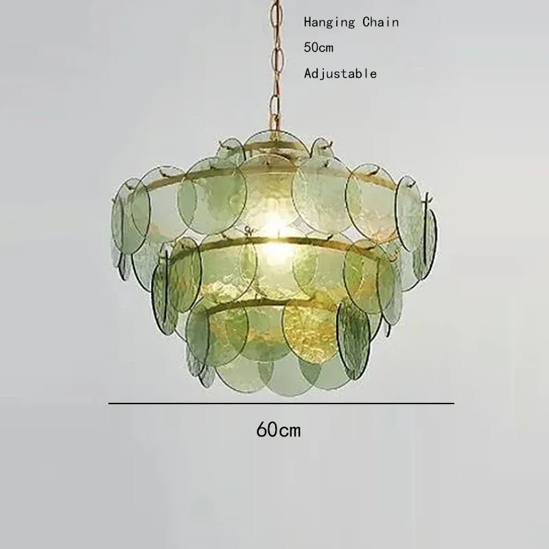 Lustre en écailles rouge en verre au style rétro