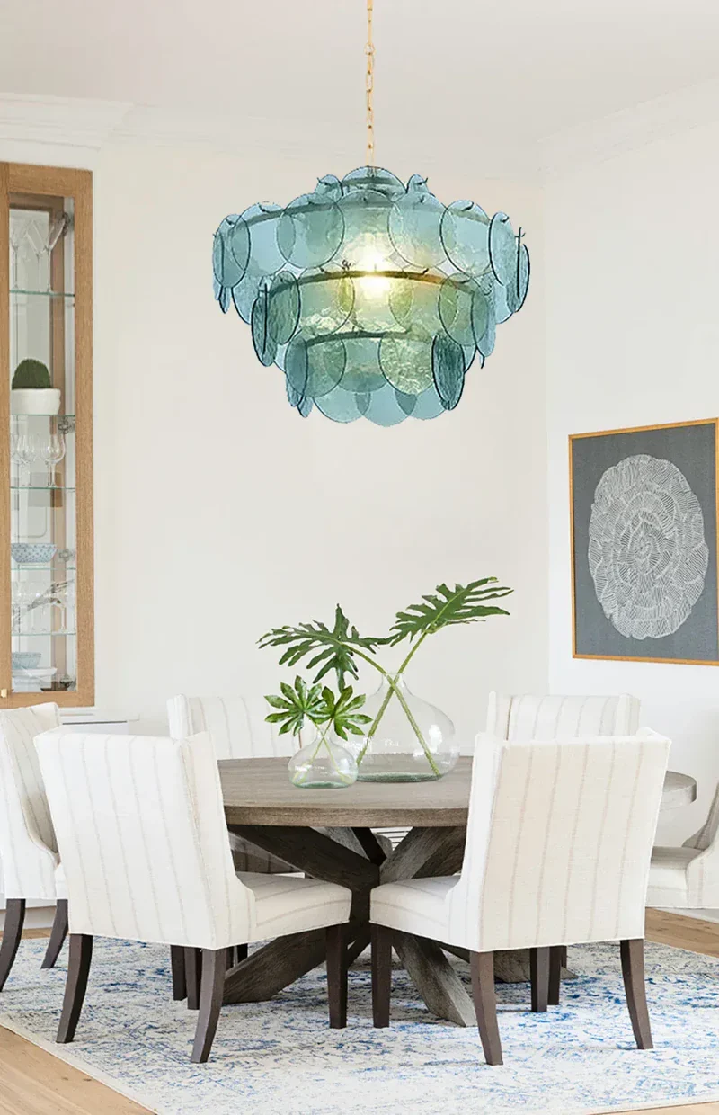 Lustre rond en verre au style rétro