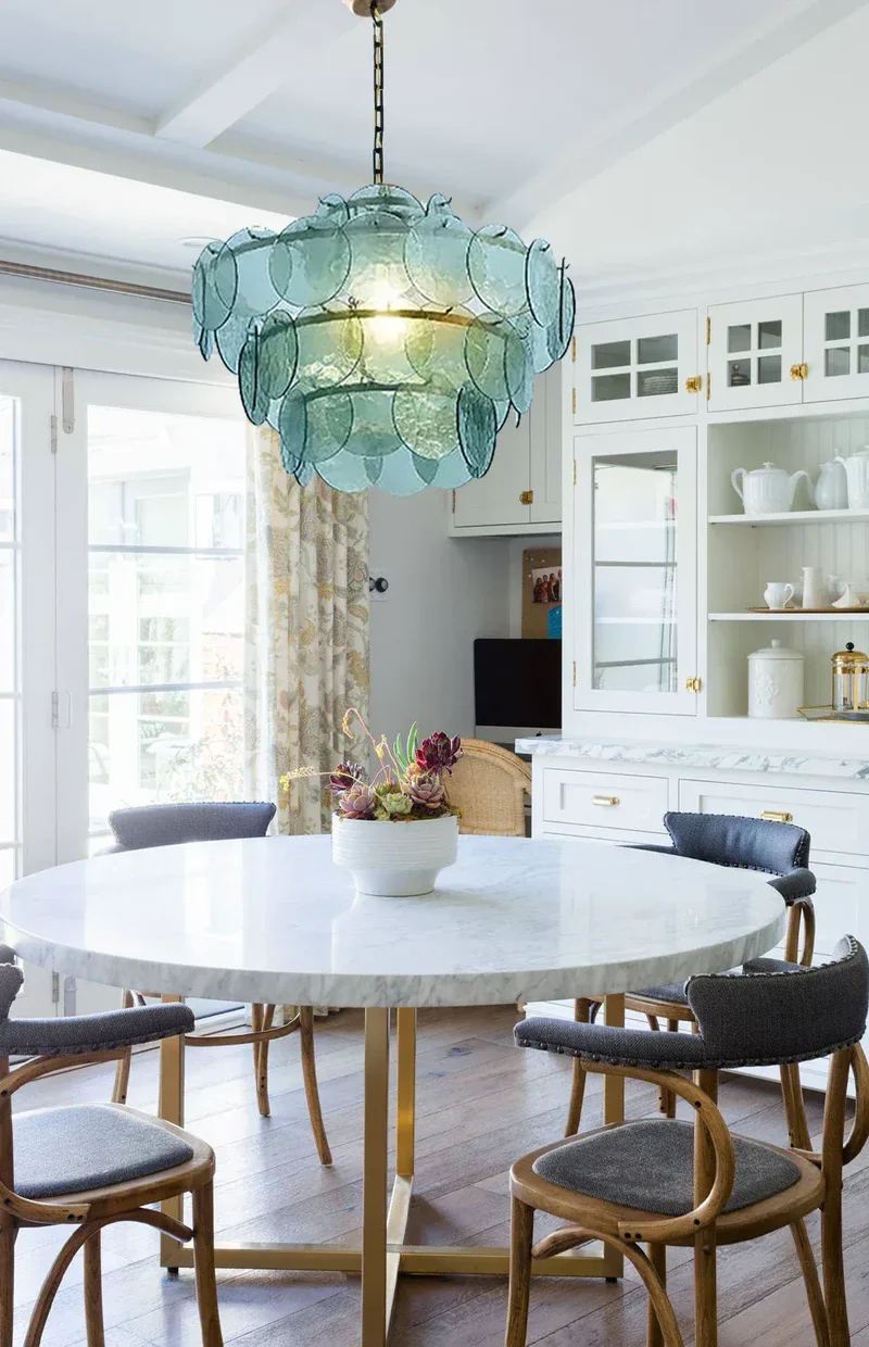 Lustre rond en verre au style rétro