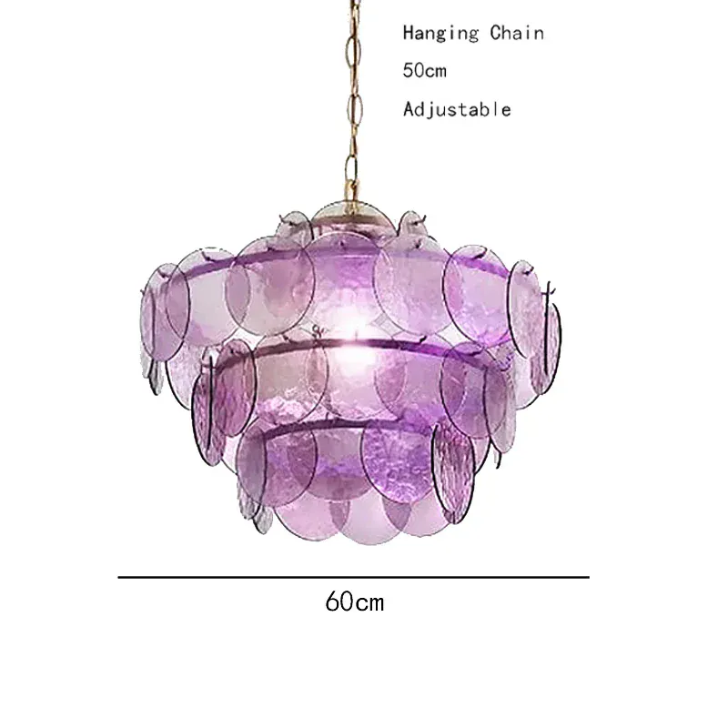 Lustre rond en verre au style rétro
