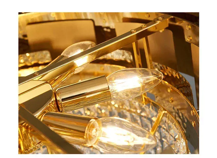 Luxury Stainless Steel Crystal Chandelier Living Dining Room Bedroom Light Simple Model House Villa Hotel Lobby Designer Lamp