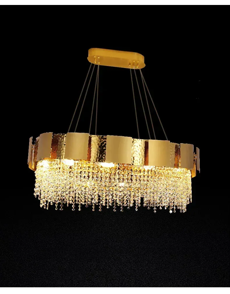 Luxury Stainless Steel Crystal Chandelier Living Dining Room Bedroom Light Simple Model House Villa Hotel Lobby Designer Lamp