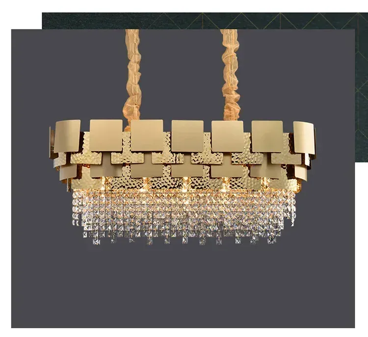 Luxury Stainless Steel Crystal Chandelier Living Dining Room Bedroom Light Simple Model House Villa Hotel Lobby Designer Lamp