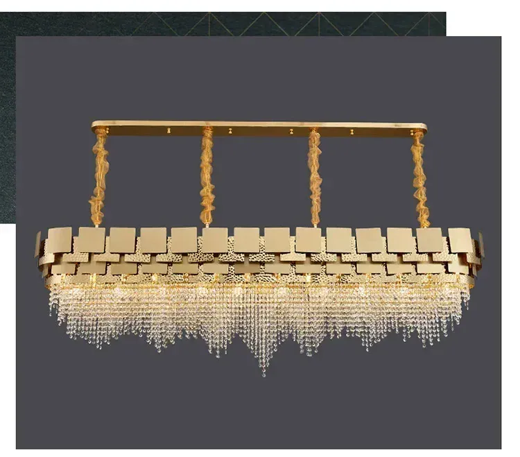 Luxury Stainless Steel Crystal Chandelier Living Dining Room Bedroom Light Simple Model House Villa Hotel Lobby Designer Lamp