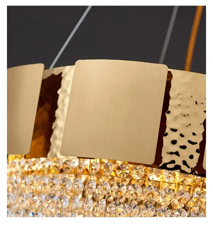 Luxury Stainless Steel Crystal Chandelier Living Dining Room Bedroom Light Simple Model House Villa Hotel Lobby Designer Lamp