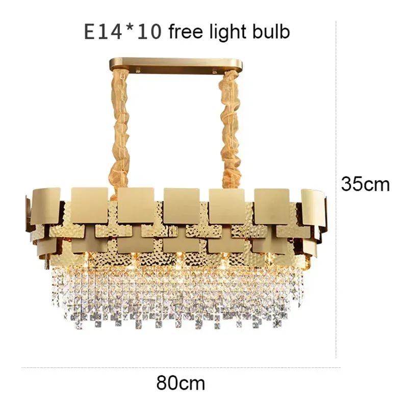 Luxury Stainless Steel Crystal Chandelier Living Dining Room Bedroom Light Simple Model House Villa Hotel Lobby Designer Lamp