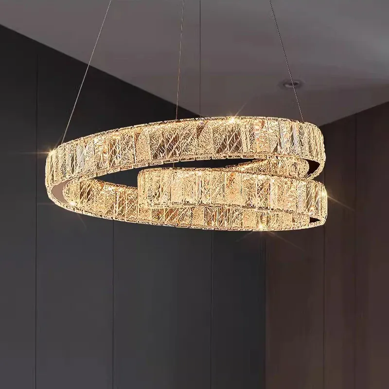 Modern Luxury Led Crystal Chandeliers Home Villa Lighting For Living Dining Room Decoration Pendant Lights Indoor Hotel Fixtures