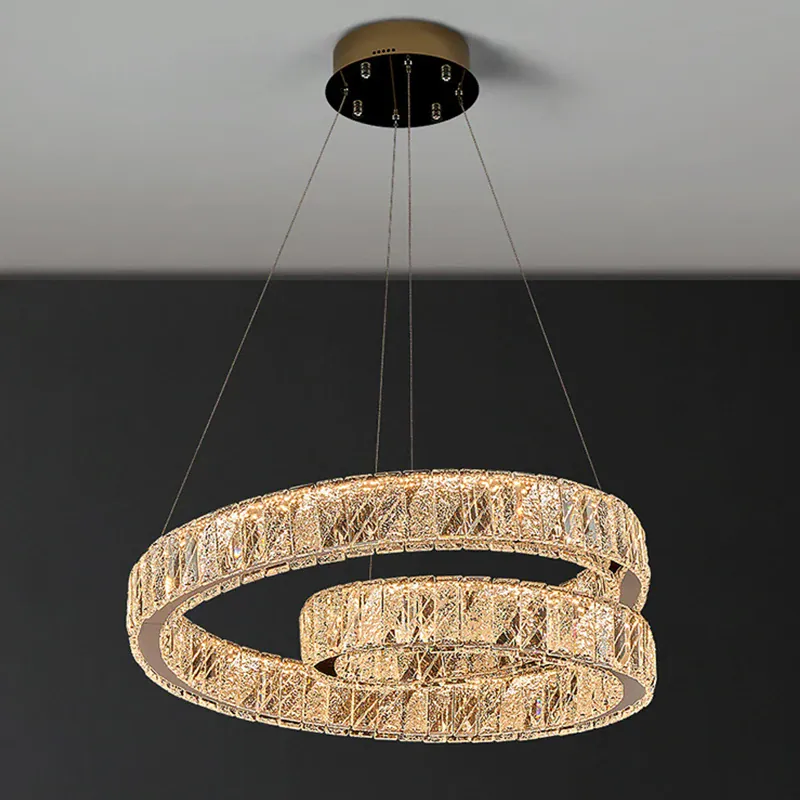 Modern Luxury Led Crystal Chandeliers Home Villa Lighting For Living Dining Room Decoration Pendant Lights Indoor Hotel Fixtures