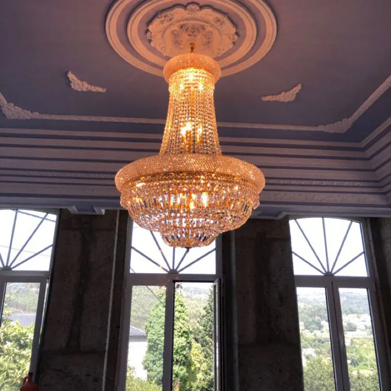 Empire luxury Gold Crystal Chandelier for Foyer kitchen island light Modern Staircase Ceiling light hanging Lamp cristal lustre