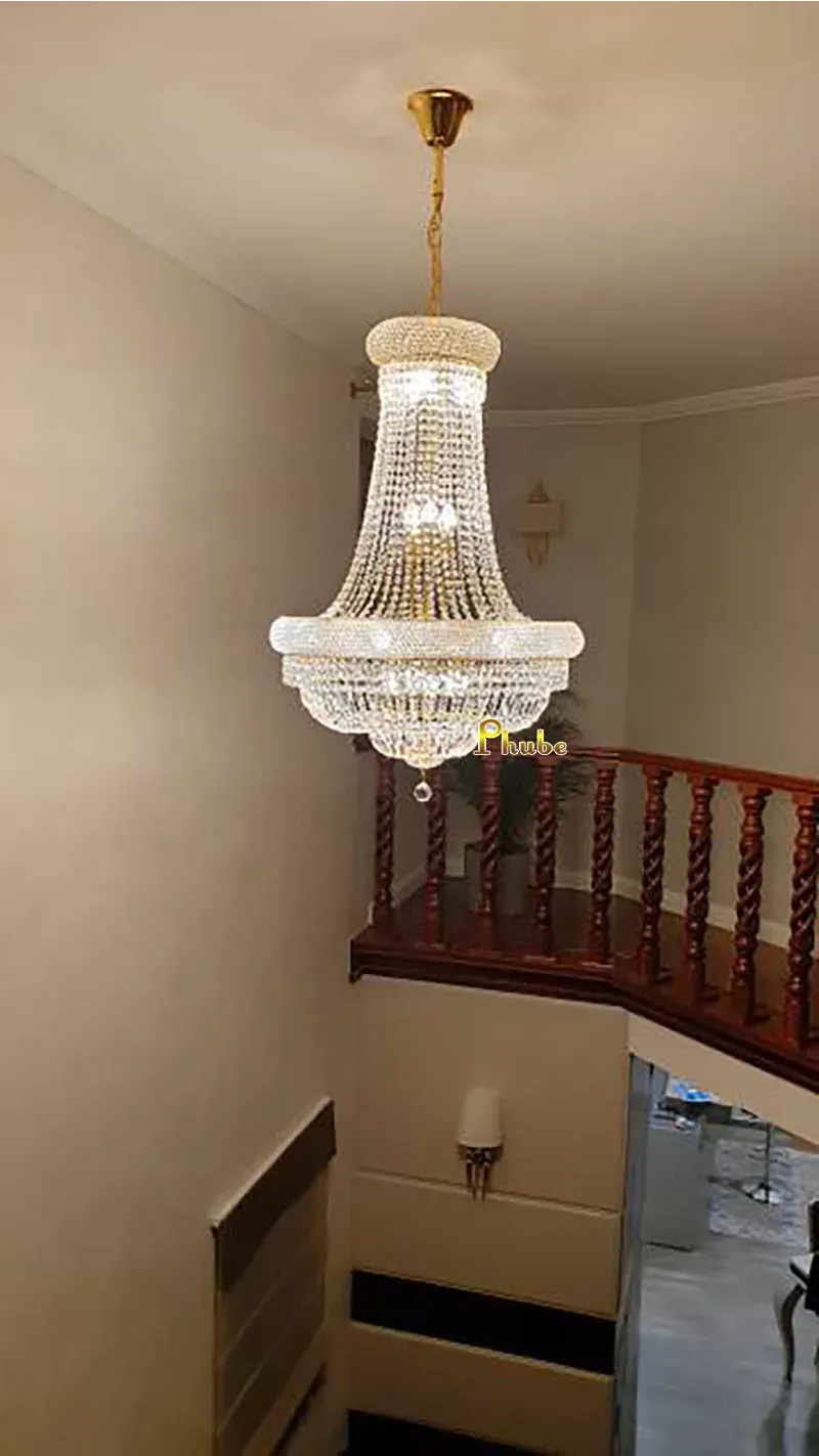 Empire luxury Gold Crystal Chandelier for Foyer kitchen island light Modern Staircase Ceiling light hanging Lamp cristal lustre