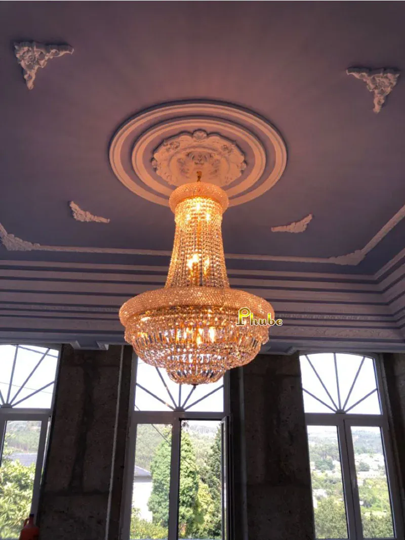 Empire luxury Gold Crystal Chandelier for Foyer kitchen island light Modern Staircase Ceiling light hanging Lamp cristal lustre
