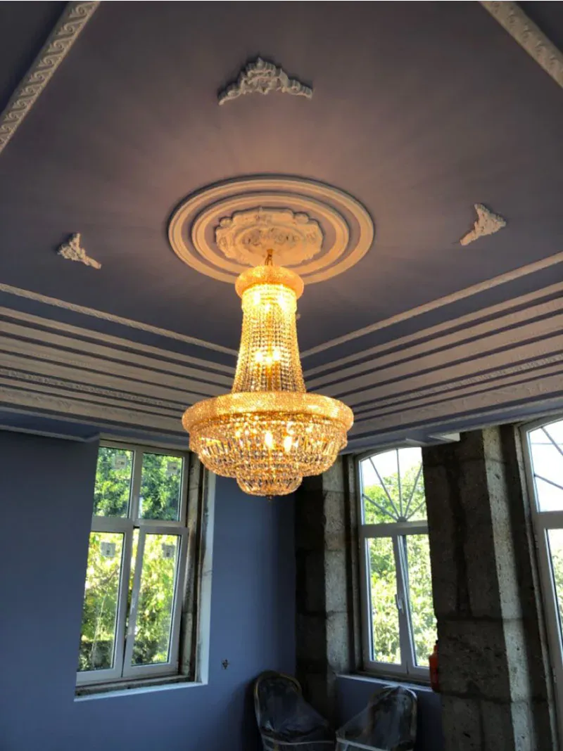 Empire luxury Gold Crystal Chandelier for Foyer kitchen island light Modern Staircase Ceiling light hanging Lamp cristal lustre