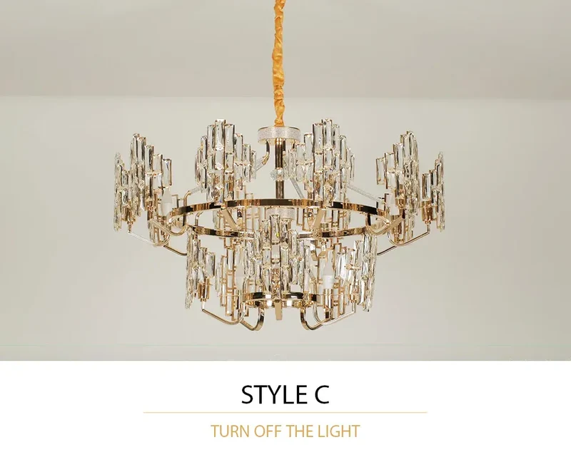Modern Luxury K9 Crystal LED Chandelier Nordic Dimmable Ceiling Lamp Pendant Hanging Light Fixture For Living Room Bedroom Hotel Kitchen Dining Room Corridor Villa Apartment Indoor Home Decoration