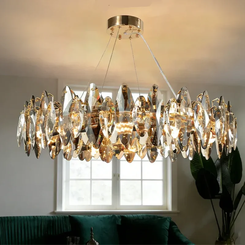 Lustre en verre et cristal haut de gamme