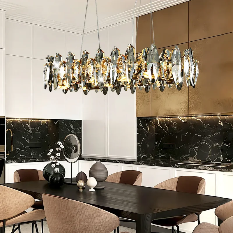 Lustre en verre et cristal haut de gamme