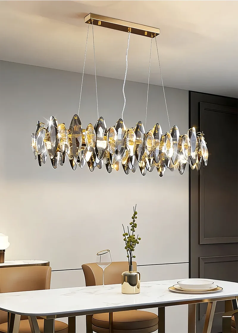 Lustre en verre et cristal haut de gamme