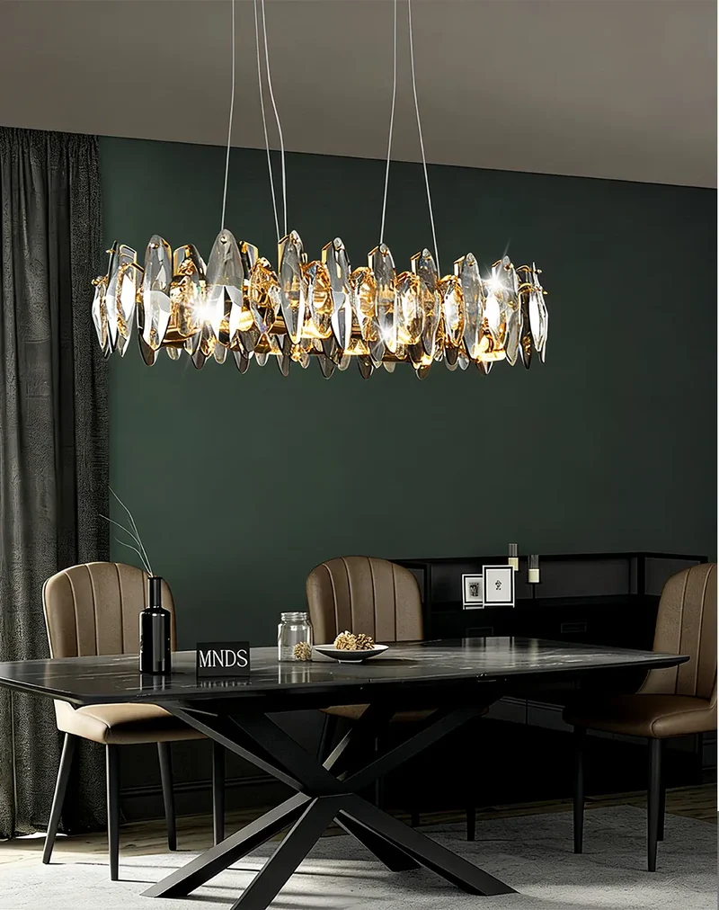 Lustre en verre et cristal haut de gamme