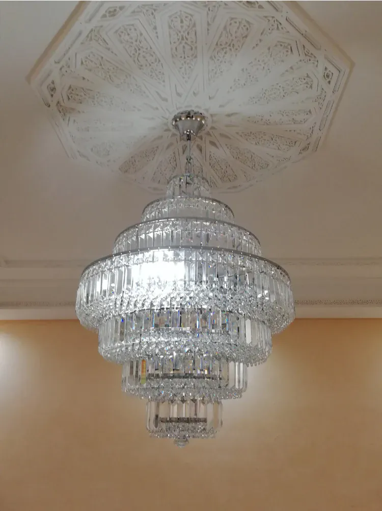 Lustre en verre cristal de style empire