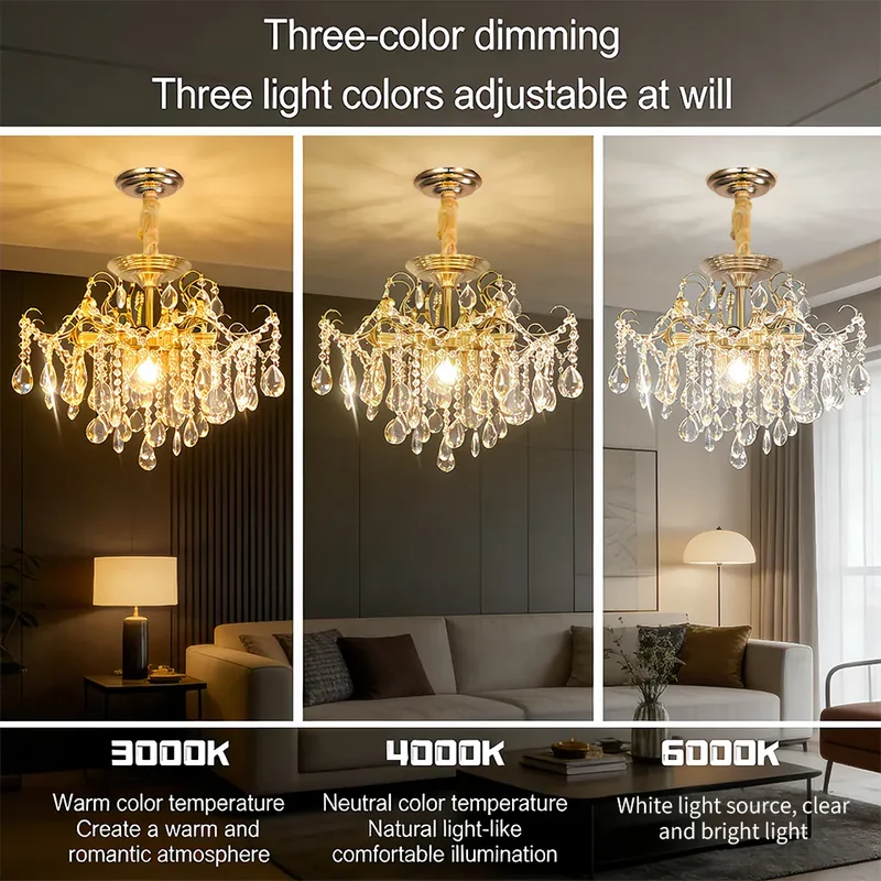 Lustre années 70 avec pendentifs en cristal