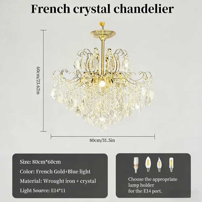 Lustre années 70 avec pendentifs en cristal