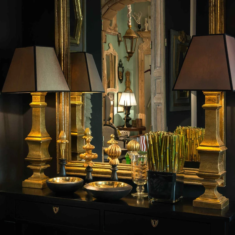 Albertas Lampe en bois doré Grand Modèle sans abat-jour