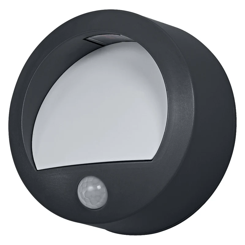 ENDURA® Style USB Applique murale Step ronde Capteur IP44 Gris foncé