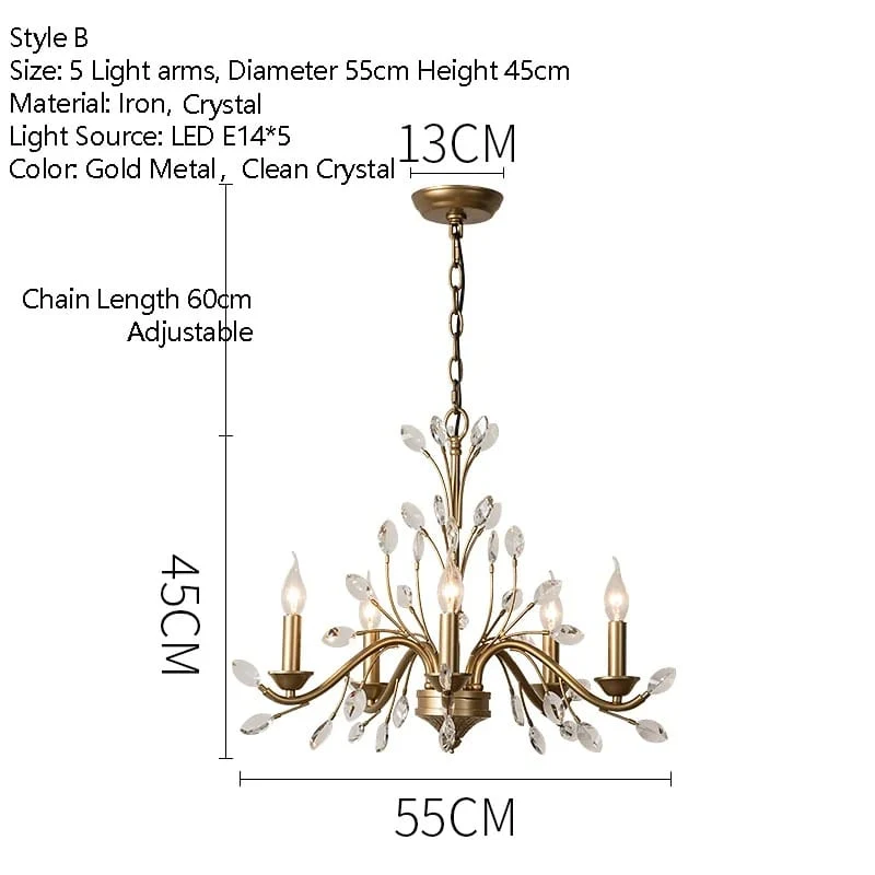 Lustre laiton style baroque