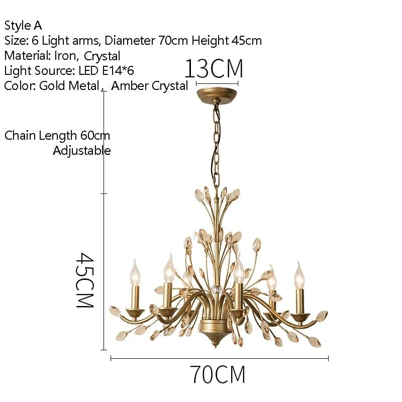 Lustre laiton style baroque
