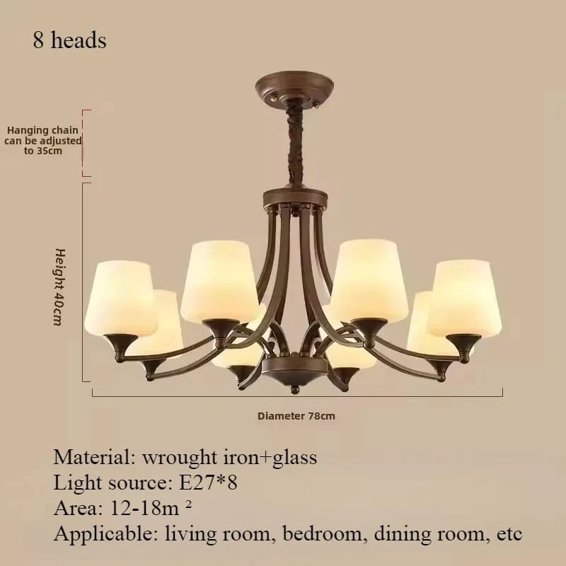 Lustre en bois chandelier LED