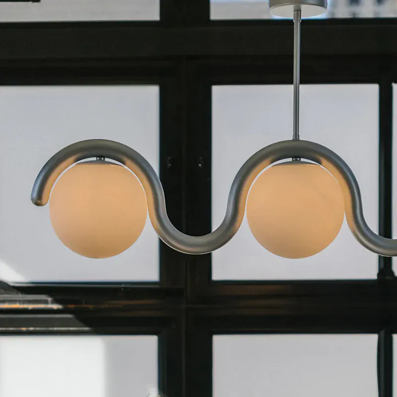 Lustre suspension retro rouge