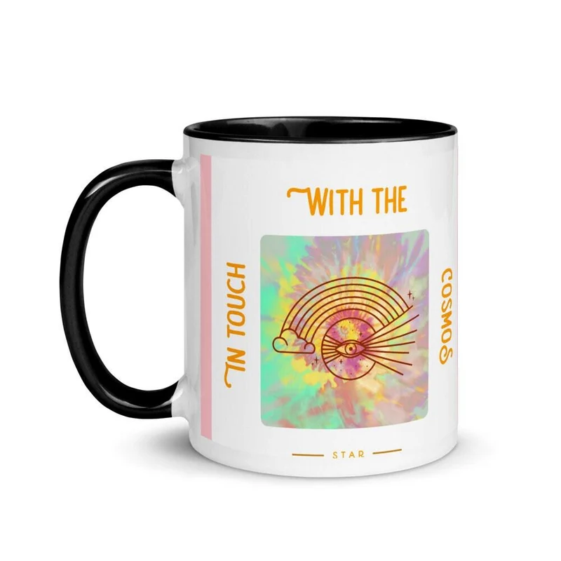 En contact avec Cosmos Mug avec couleur à l’intérieur, Espace extra-atmosphérique, Voie lactée, Tasse spirituelle, Cosmos