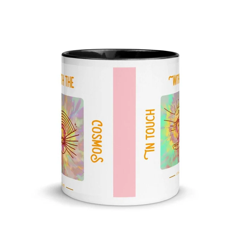 En contact avec Cosmos Mug avec couleur à l’intérieur, Espace extra-atmosphérique, Voie lactée, Tasse spirituelle, Cosmos