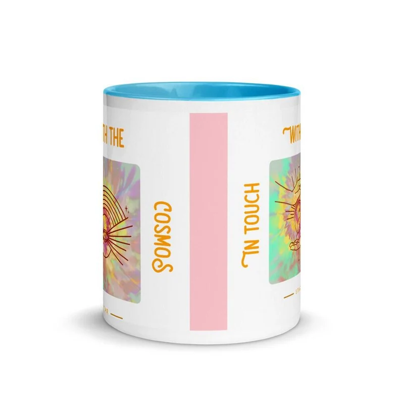 En contact avec Cosmos Mug avec couleur à l’intérieur, Espace extra-atmosphérique, Voie lactée, Tasse spirituelle, Cosmos