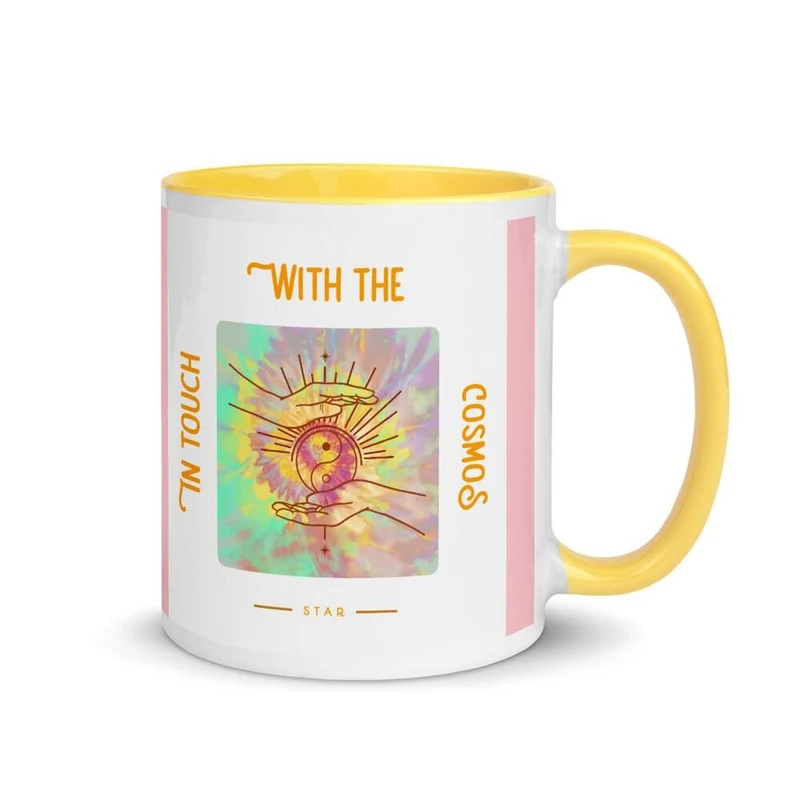 En contact avec Cosmos Mug avec couleur à l’intérieur, Espace extra-atmosphérique, Voie lactée, Tasse spirituelle, Cosmos