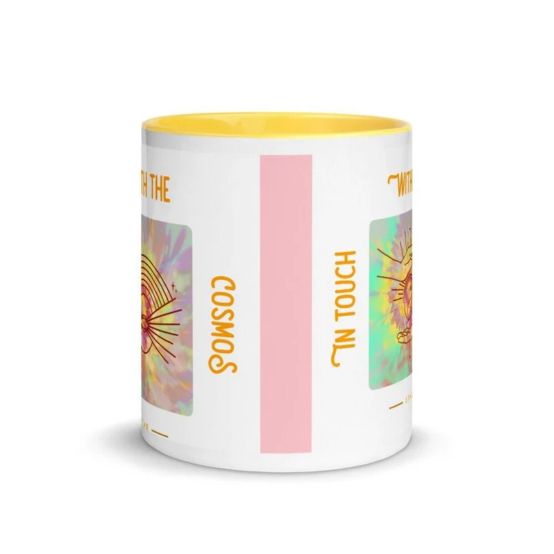 En contact avec Cosmos Mug avec couleur à l’intérieur, Espace extra-atmosphérique, Voie lactée, Tasse spirituelle, Cosmos