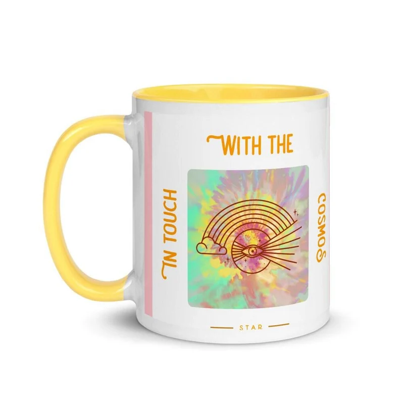 En contact avec Cosmos Mug avec couleur à l’intérieur, Espace extra-atmosphérique, Voie lactée, Tasse spirituelle, Cosmos