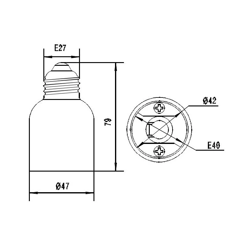 Adaptateur E40 vers E27