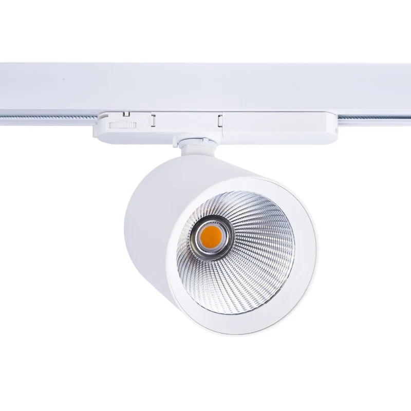 Projecteur LED sur rail triphasé 4000K - 40W - IRC 95 - Driver Philips Xitanium - Blanc