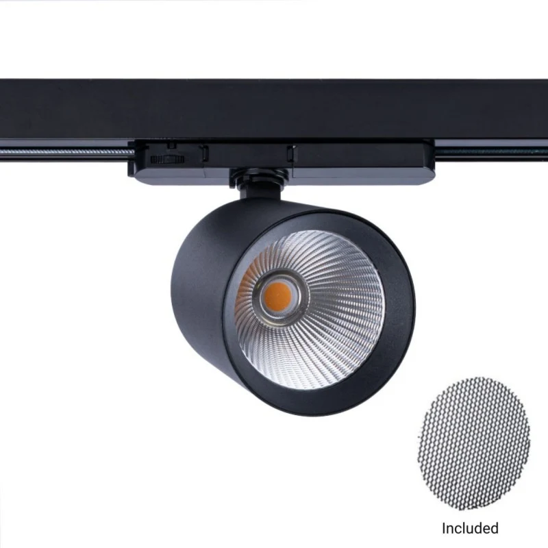 Projecteur LED sur rail triphasé 4000K - 40W - IRC 95 - Driver Philips Xitanium - Noir