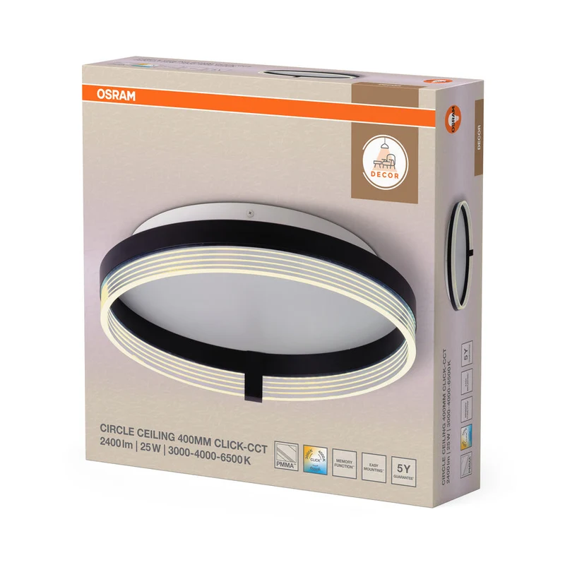 OSRAM DECOR Circle lampe à poser 400 25W CLICKCCT Noir