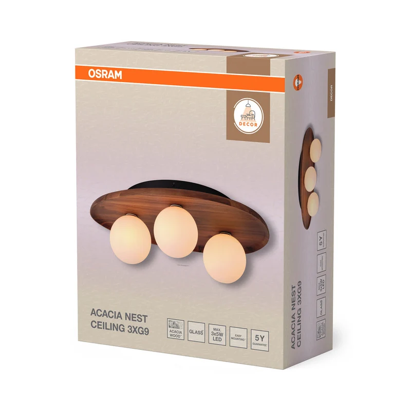 OSRAM DECOR Acacia Nest lampe à poser 1xG9 Marron