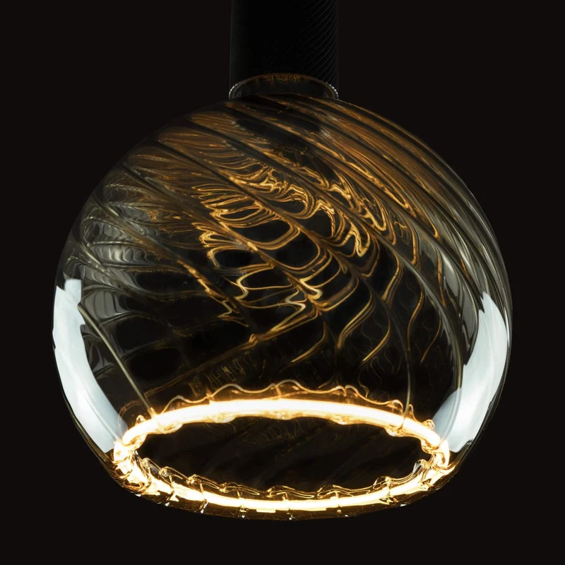 Segula Floating Twisted LED Globe E27 G125 Smokey-Grey - 220lm 1900K - Dimmable