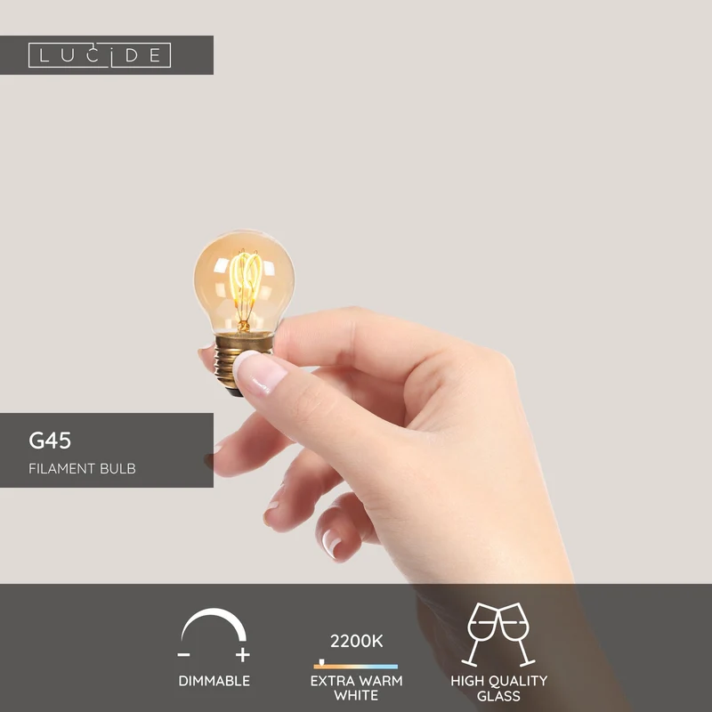 Lucide LED Filament Bulb E27 G45 Clear - 210lm 2700K - Dimmable