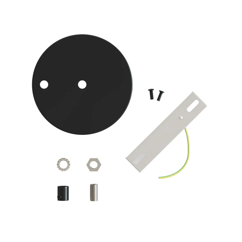 Kit Pavillon cylindrique en métal Ø 120 mm avec 2 trous, central et décentré - Noir mat