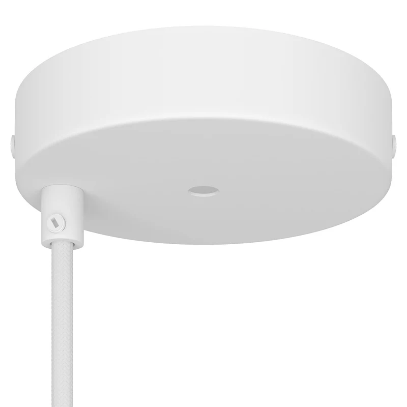 Kit Pavillon cylindrique en métal Ø 120 mm avec 2 trous, central et décentré - Blanc mat